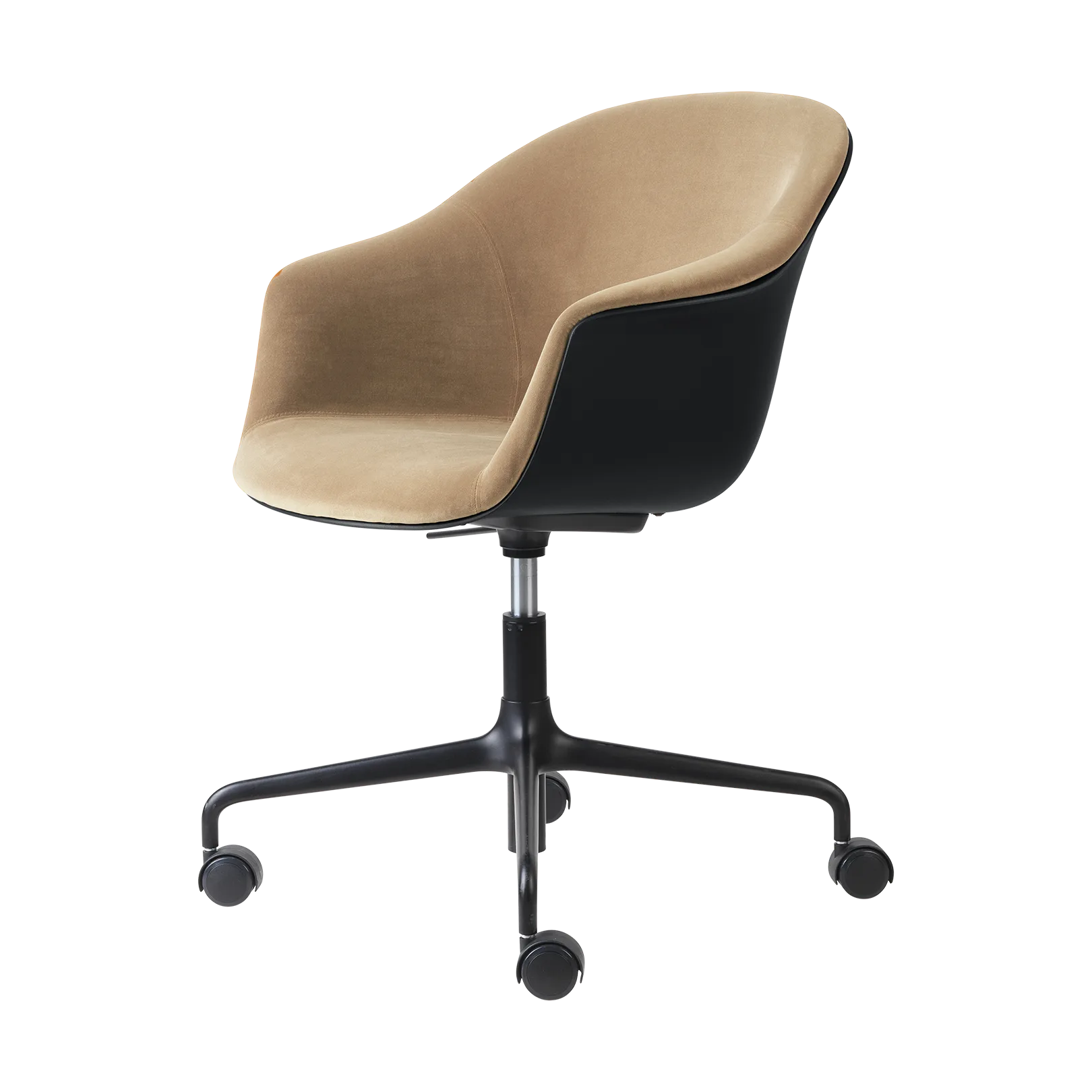 Krzesło biurowe Bat Meeting Chair, tapicerowany przód, Dandy gubi 905 dune-black-black GUBI