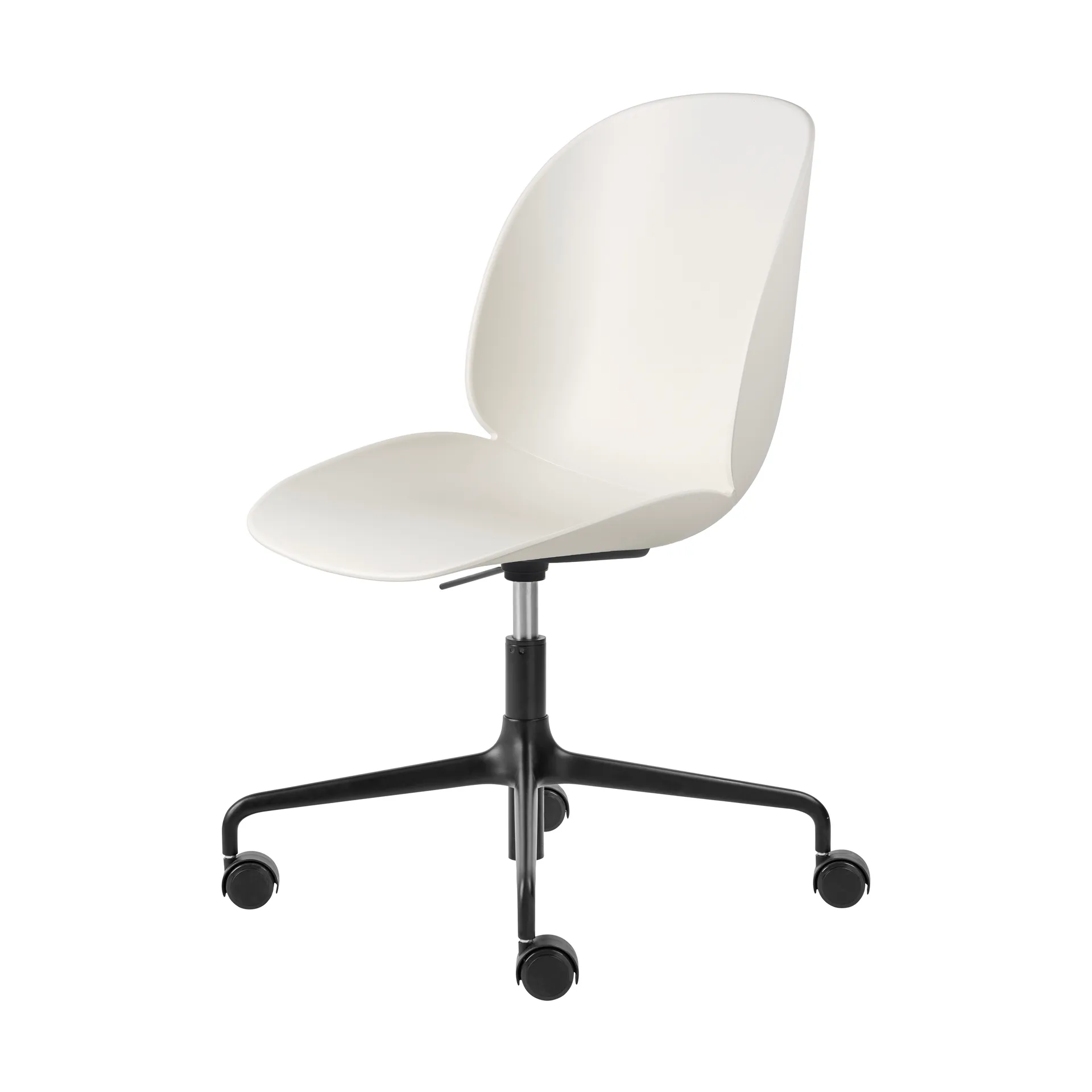 Krzesło biurowe Beetle Meeting Chair, Alabaster white-black GUBI