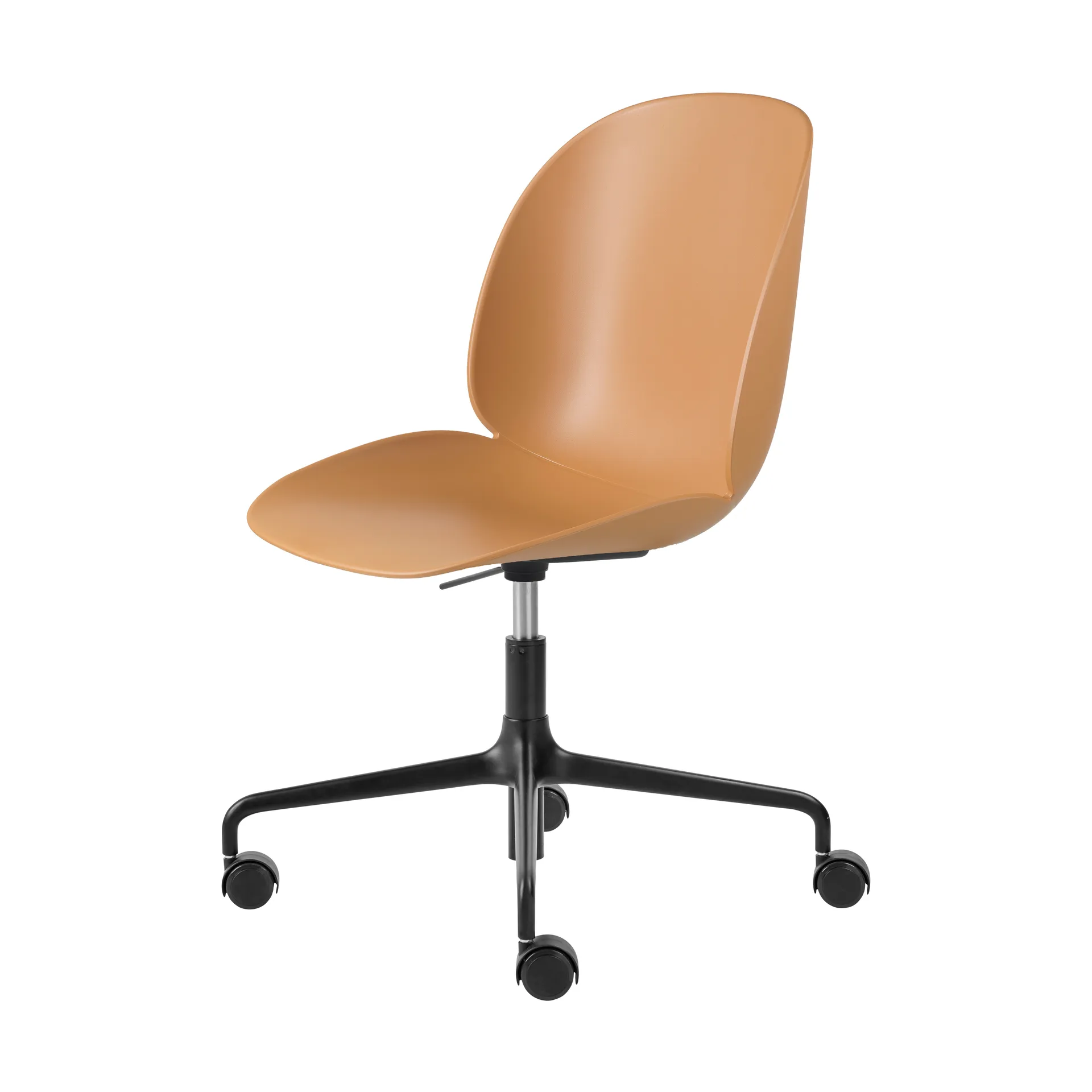 Krzesło biurowe Beetle Meeting Chair, Amber brown-black GUBI
