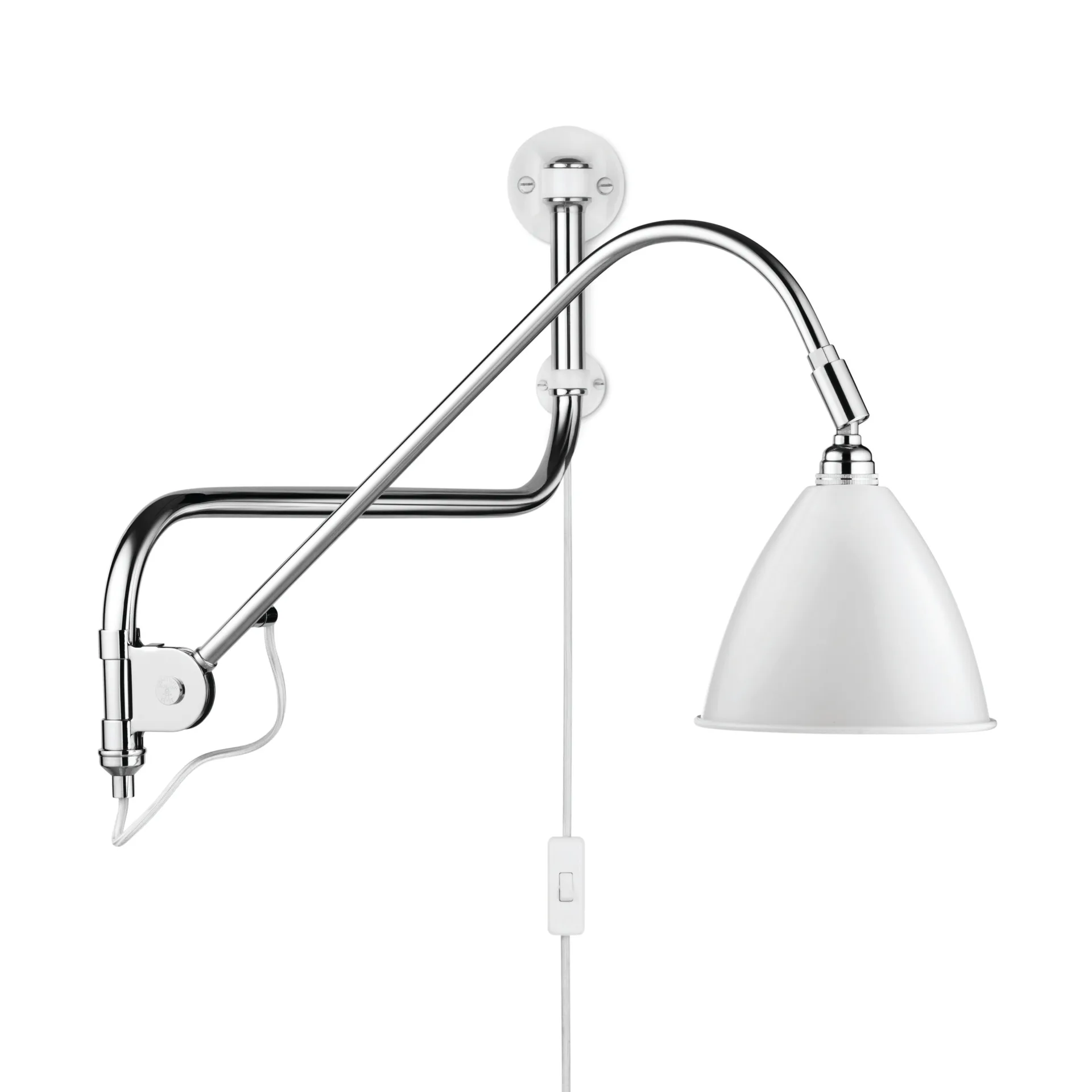 Lampa ścienna Bestlite BL10, biel matowa-chrom GUBI