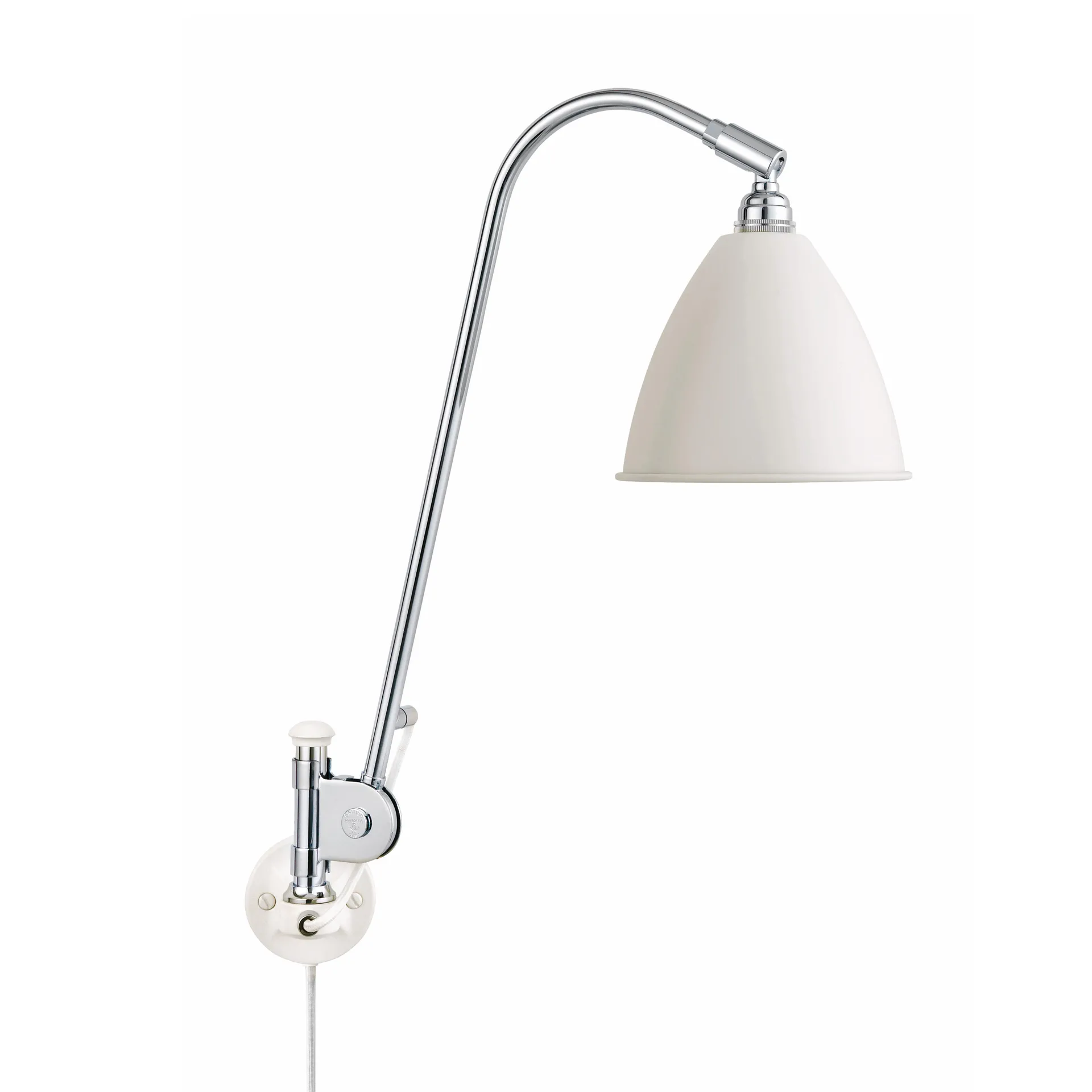 Lampa ścienna Bestlite BL6, matowy biały - chrom GUBI