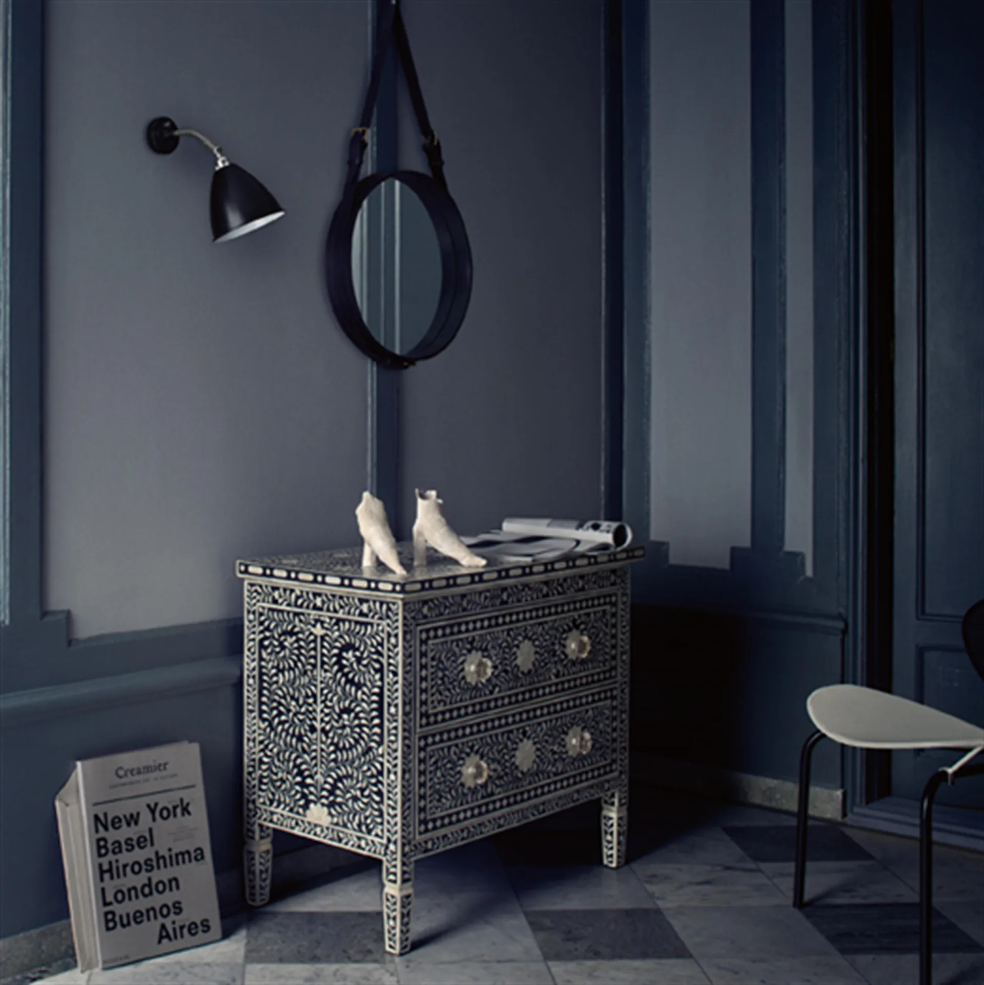 Lampa ścienna Bestlite BL7, czarny - chrom GUBI