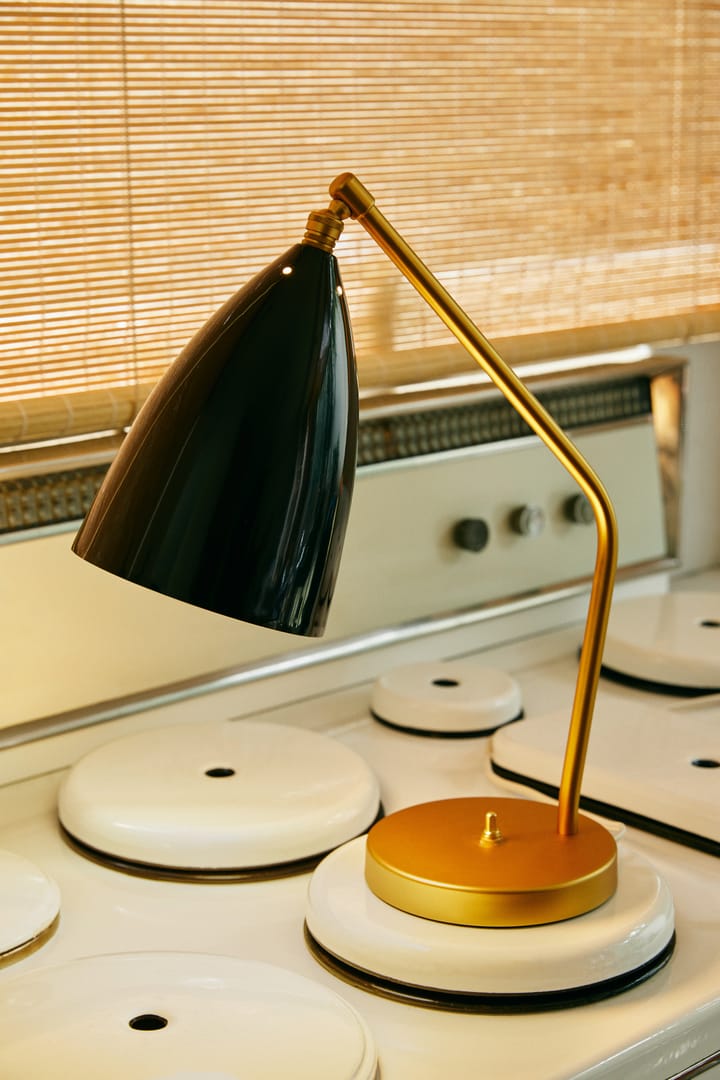Lampa stołowa Gräshoppa, Czarny-mosiądz GUBI
