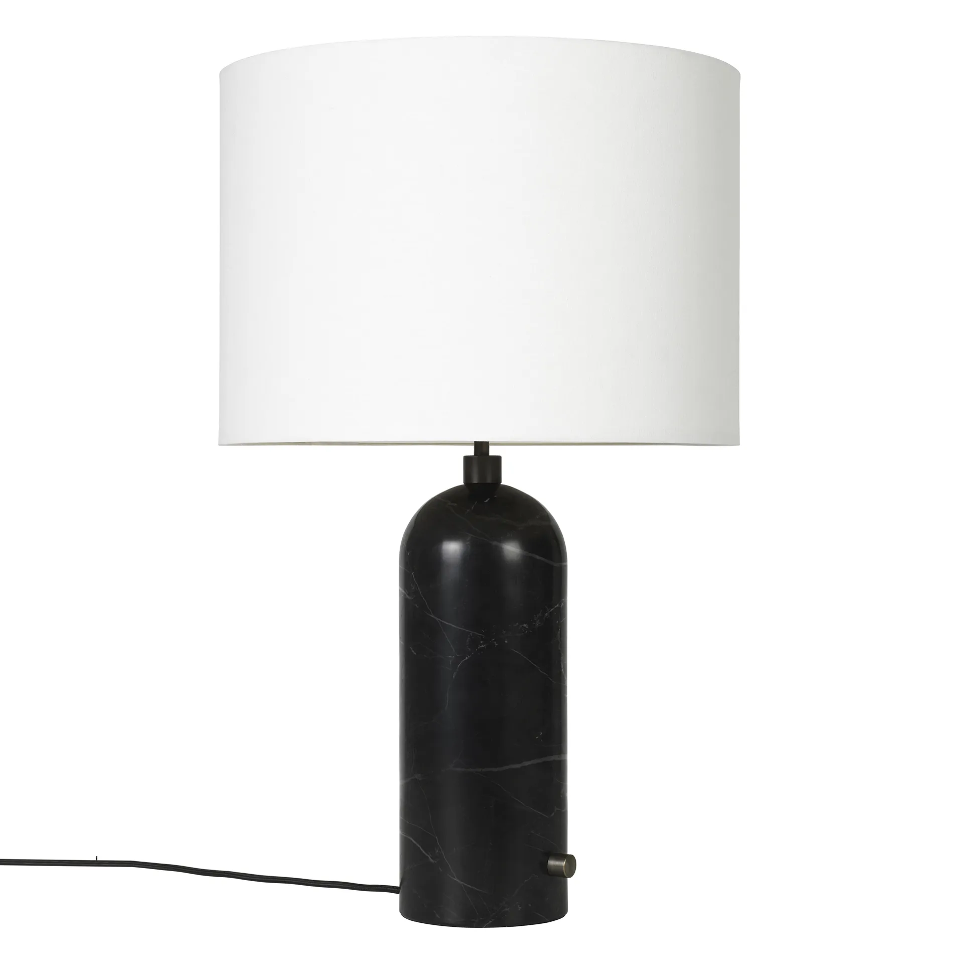 Lampa stołowa Gravity L, black marble + biała przesłona GUBI