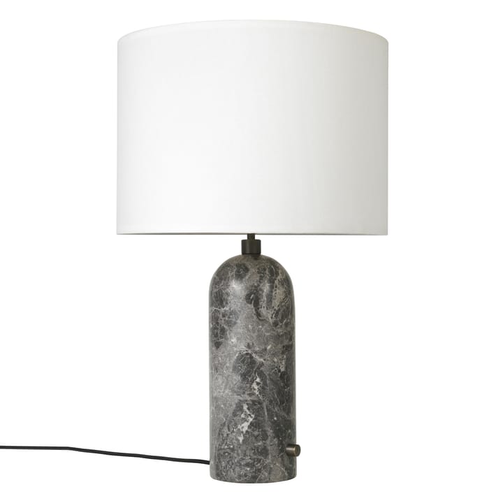Lampa stołowa Gravity L - grey marble + biały abażur - GUBI