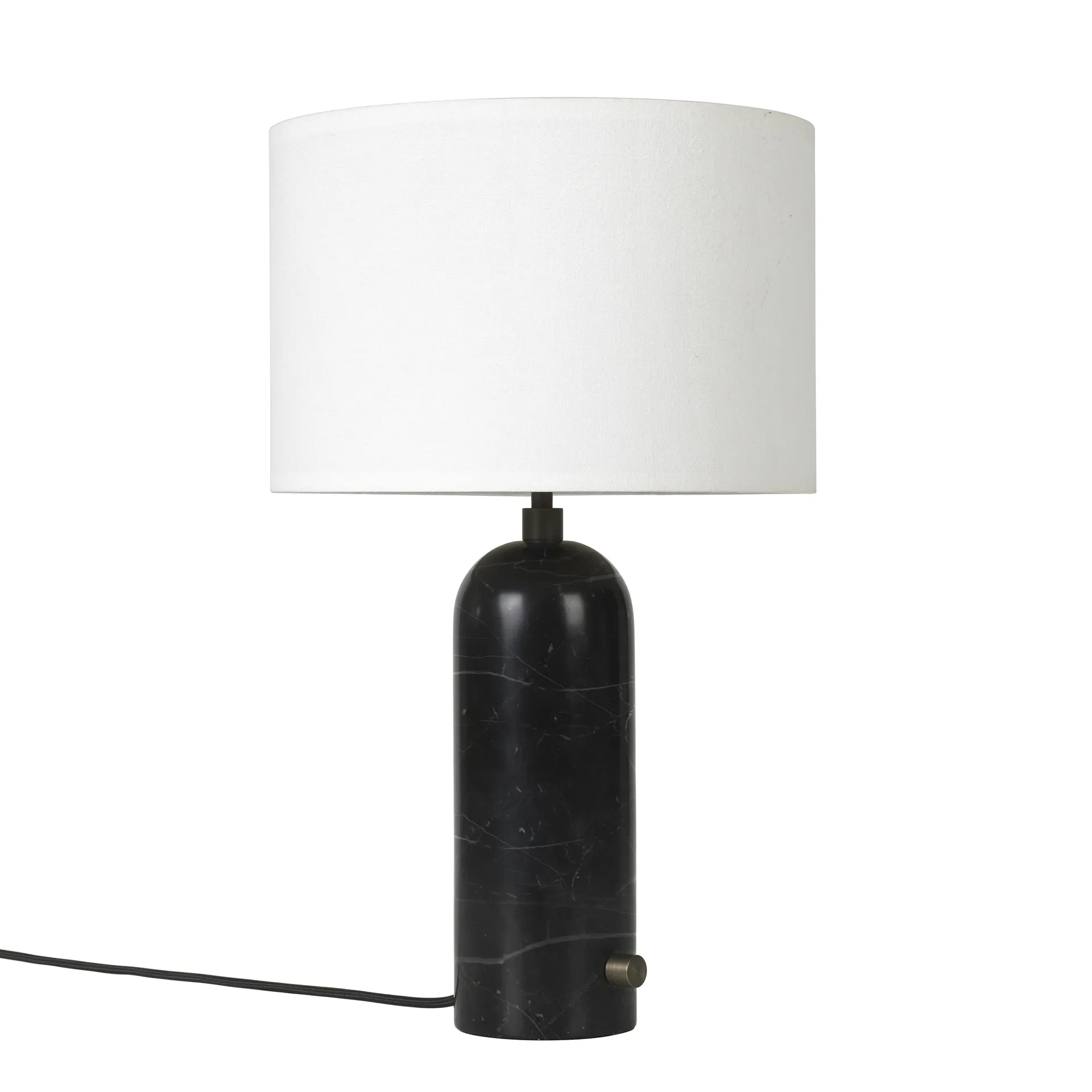Lampa stołowa Gravity S, black marble + biała przesłona GUBI