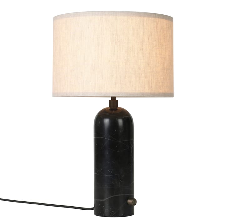 Lampa stołowa Gravity S, Czarny marmur-płótno GUBI