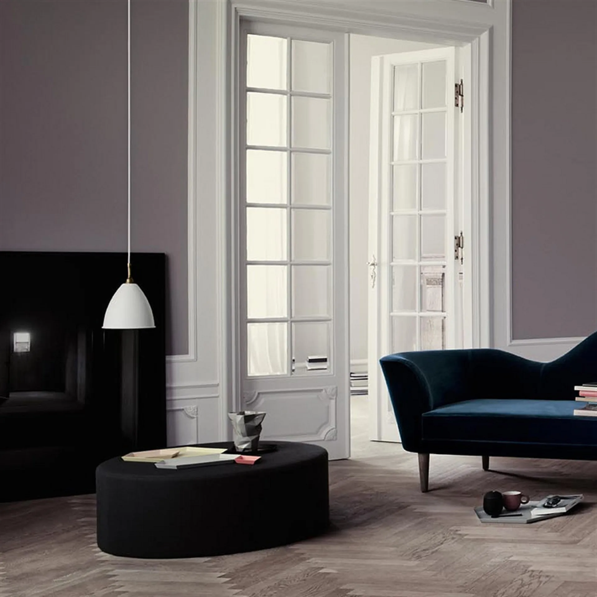 Lampa wisząca Bestlite BL9M, matowy biały - chrom GUBI