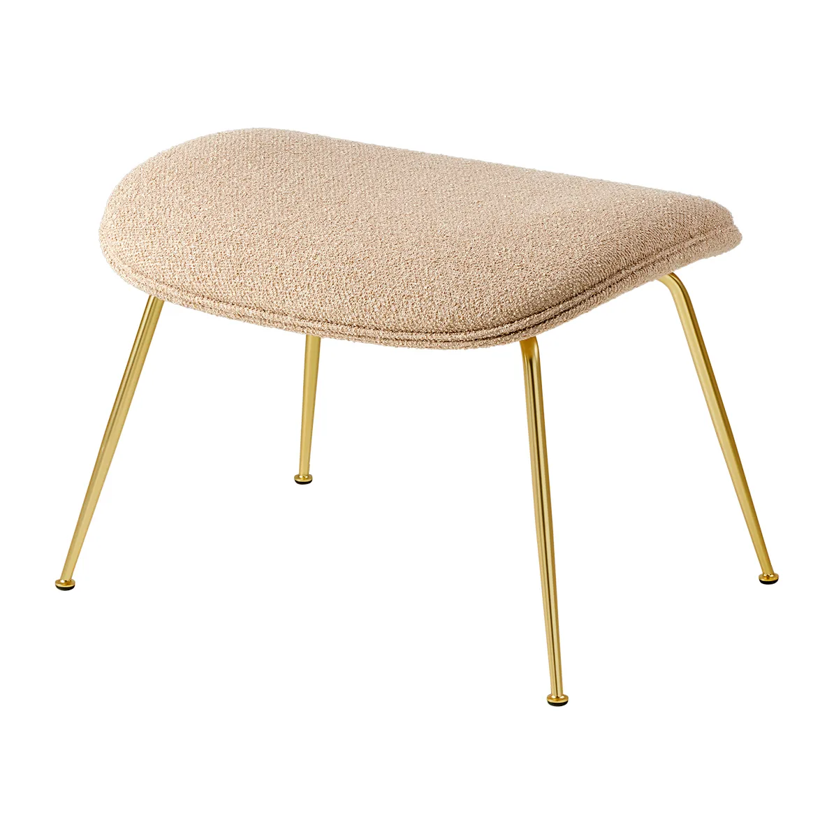 Podnóżek Beetle Ottoman w całości tapicerowany conic base, Around bouclé 004-brass GUBI