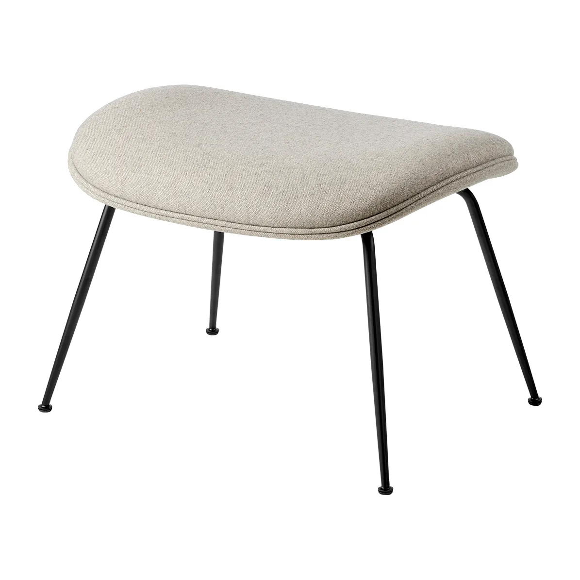 Podnóżek Beetle Ottoman w całości tapicerowany conic base, Plain 0025-black GUBI