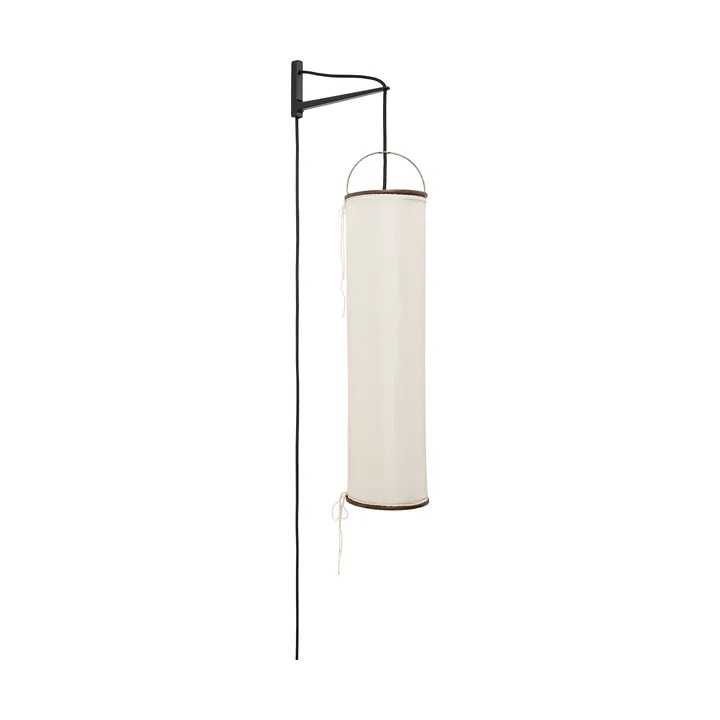Silk Lantern kinkiet - Natural white silk-semi matt czarny - GUBI