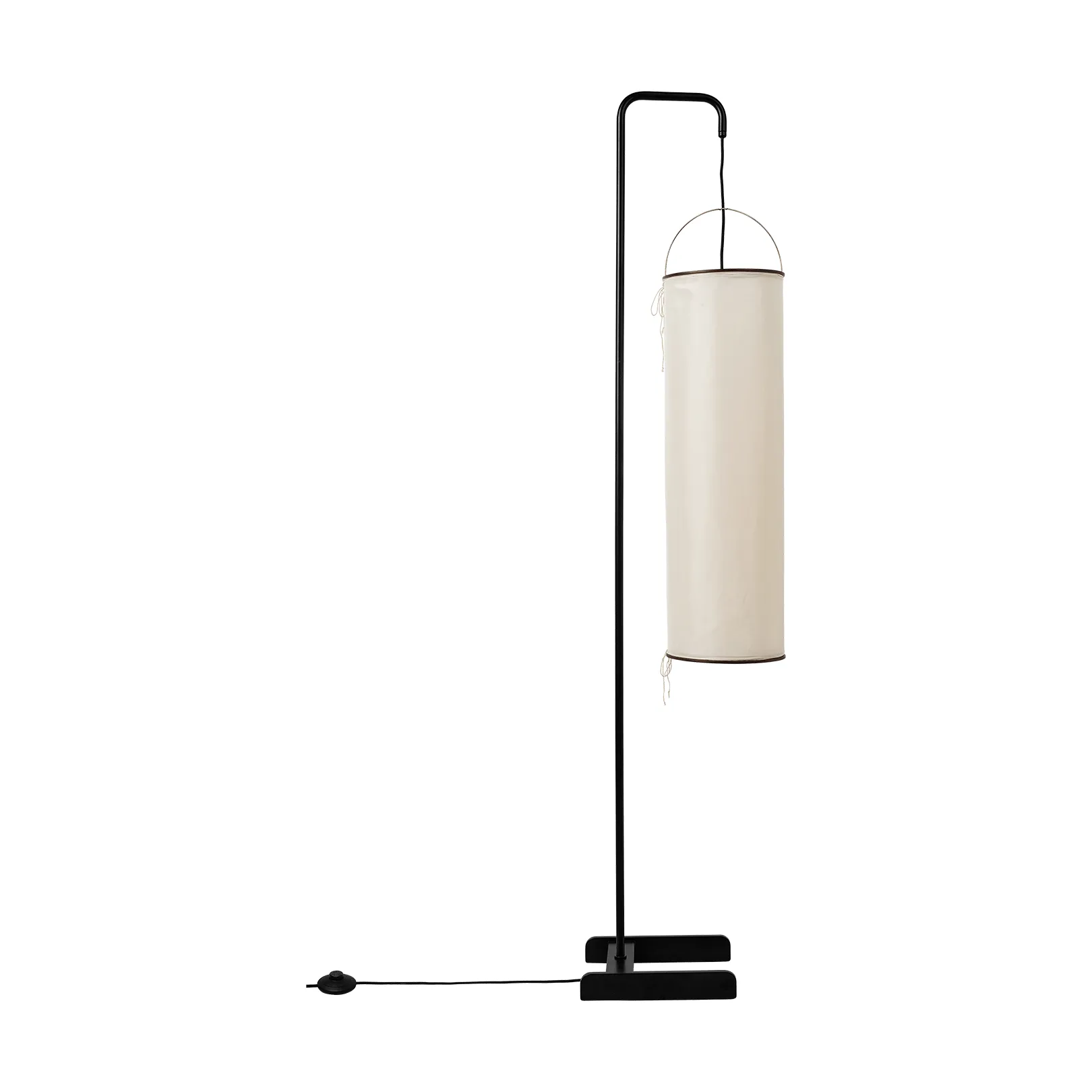 Silk Lantern lampa podłogowa, Natural white silk-semi matt czarny, 163 cm GUBI