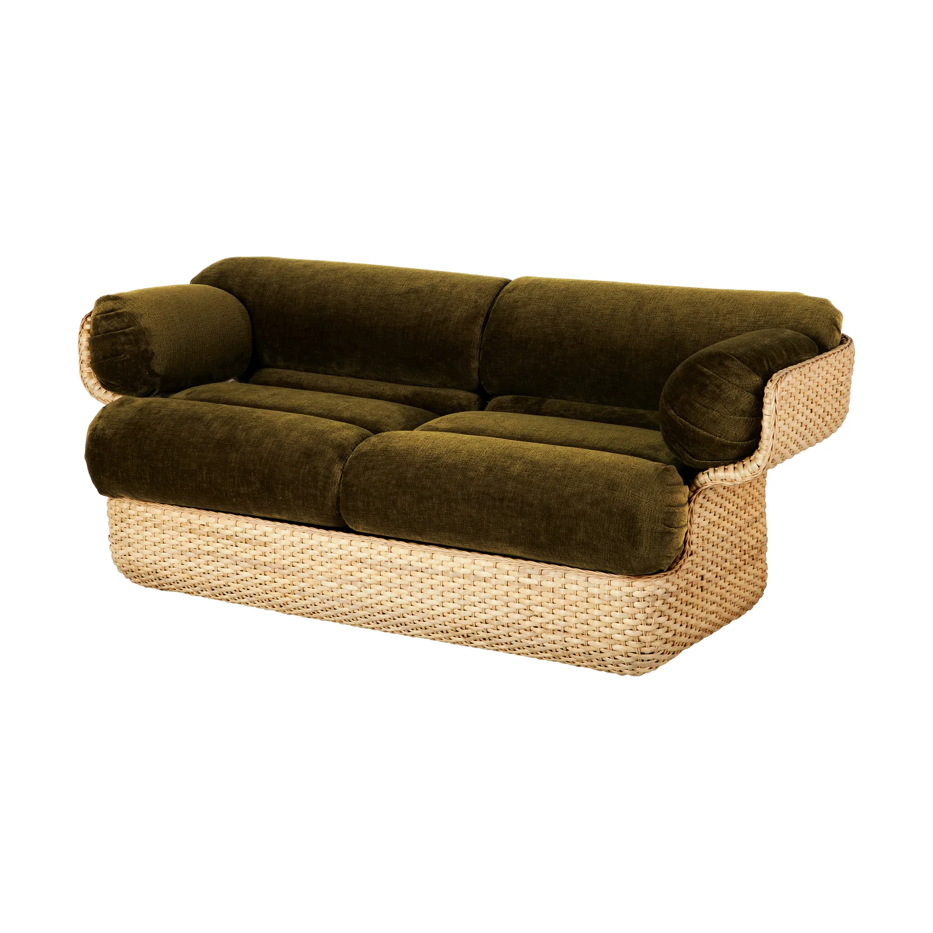 Sofa 2-osobowa tapicerowana Basket, Mumble Glamour Group 40-rattan GUBI