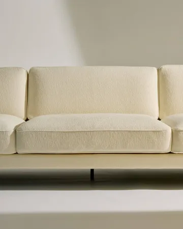 Sofa 3-osobowa Flaneur - Bouclé-czarny mat - GUBI