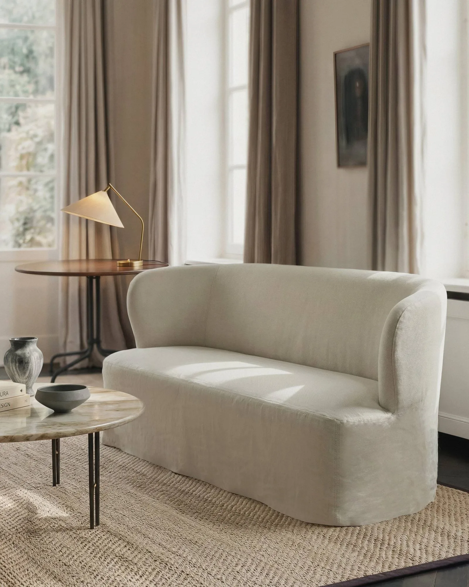 Stay Slipcover sofa, Linen 0023, 220x95 cm, 3-osobowa GUBI