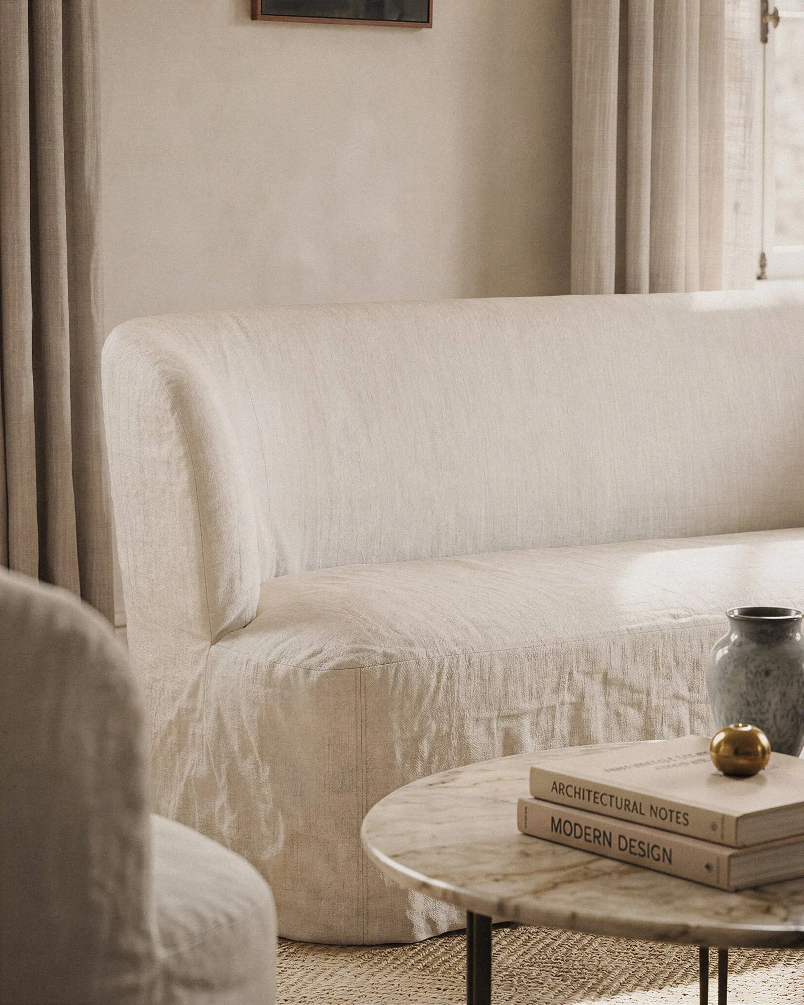 Stay Slipcover sofa, Linen 0024, 220x95 cm, 3-miejscowa GUBI