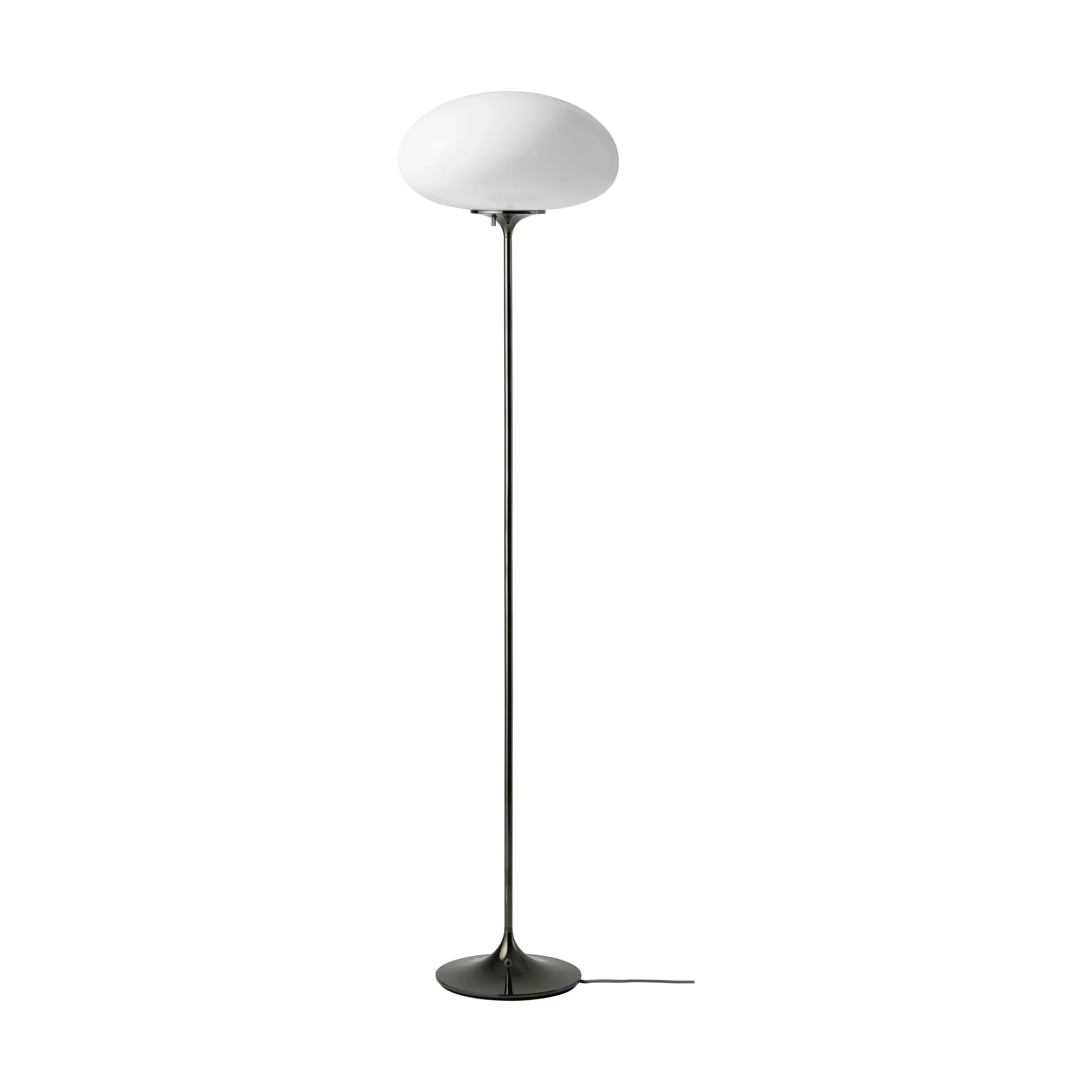 Stemlite lampa podłogowa, Black Chrome - szkło opalowe 150 cm GUBI
