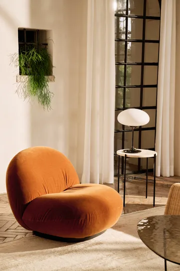 Stemlite lampa stołowa - Black Chrome - szkło opalowe 42 cm - GUBI