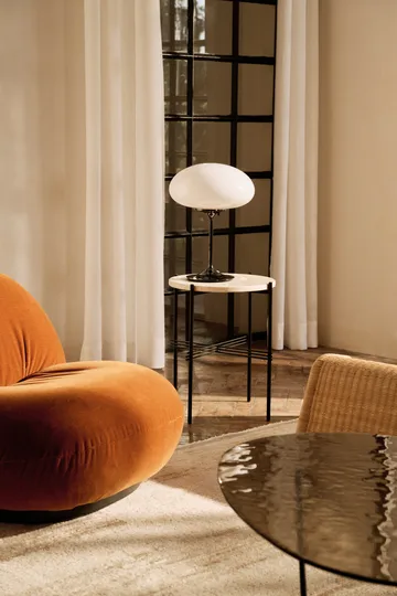 Stemlite lampa stołowa - Black Chrome - szkło opalowe 42 cm - GUBI