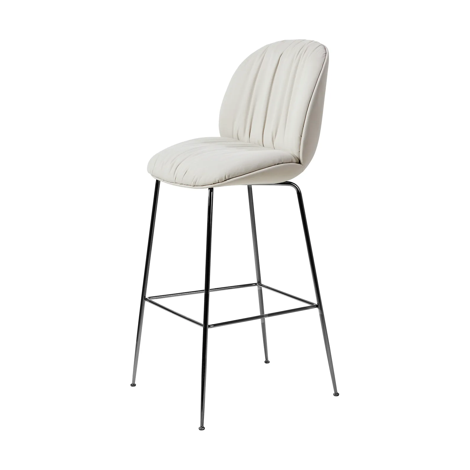 Stołek barowy Beetle Soft 75 cm, w pełni tapicerowany, Reales Gubi 001-czarny chrom GUBI