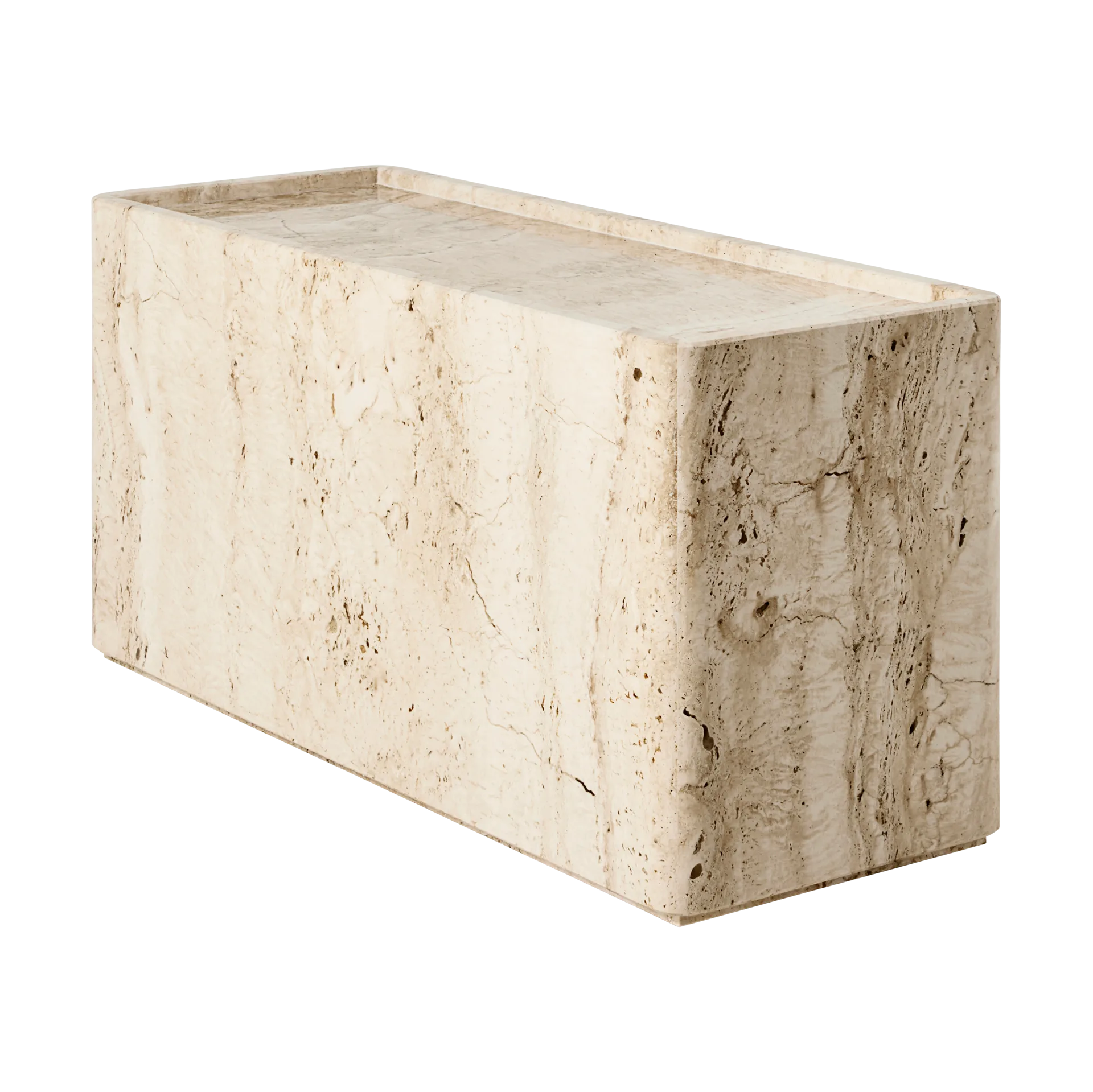 Stolik boczny Pietra 30x80x40 cm, Neutral white travertine GUBI