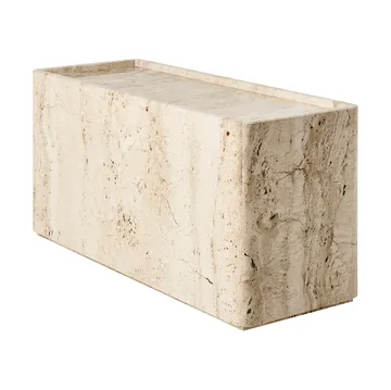 Stolik boczny Pietra 30x80x40 cm - Neutral white travertine - GUBI