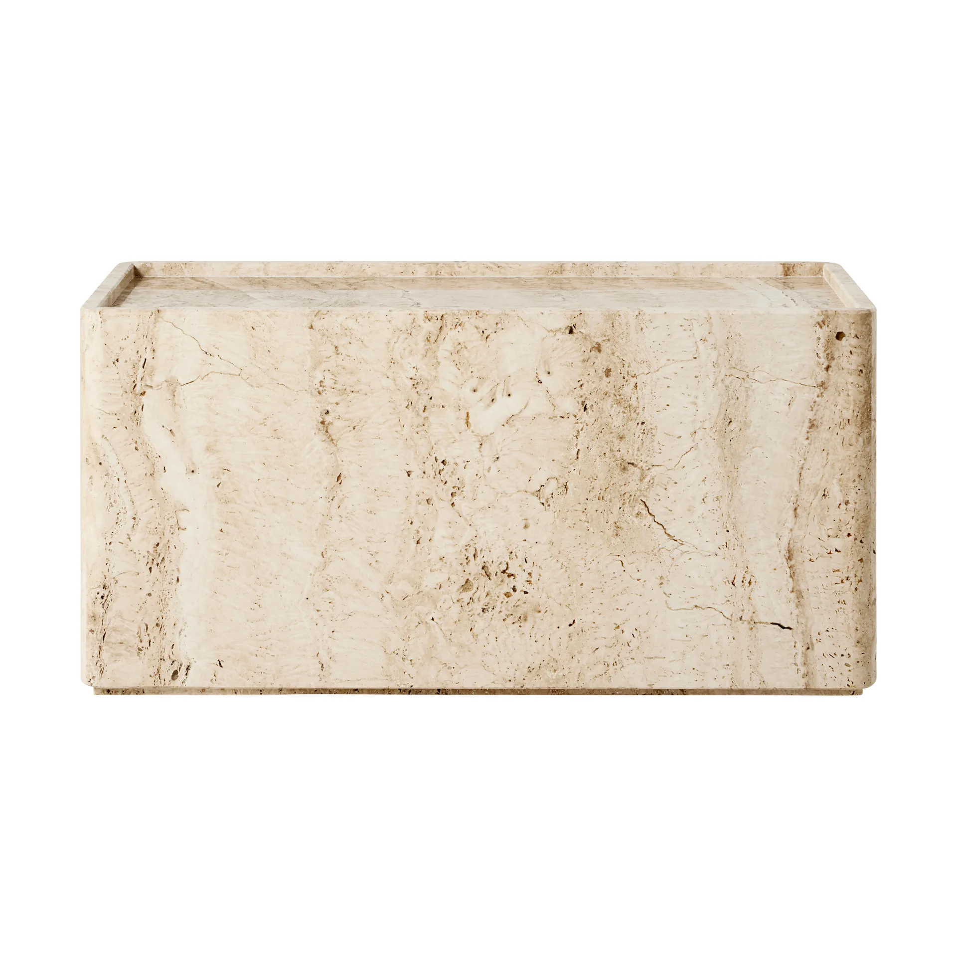 Stolik boczny Pietra 30x80x40 cm, Neutral white travertine GUBI