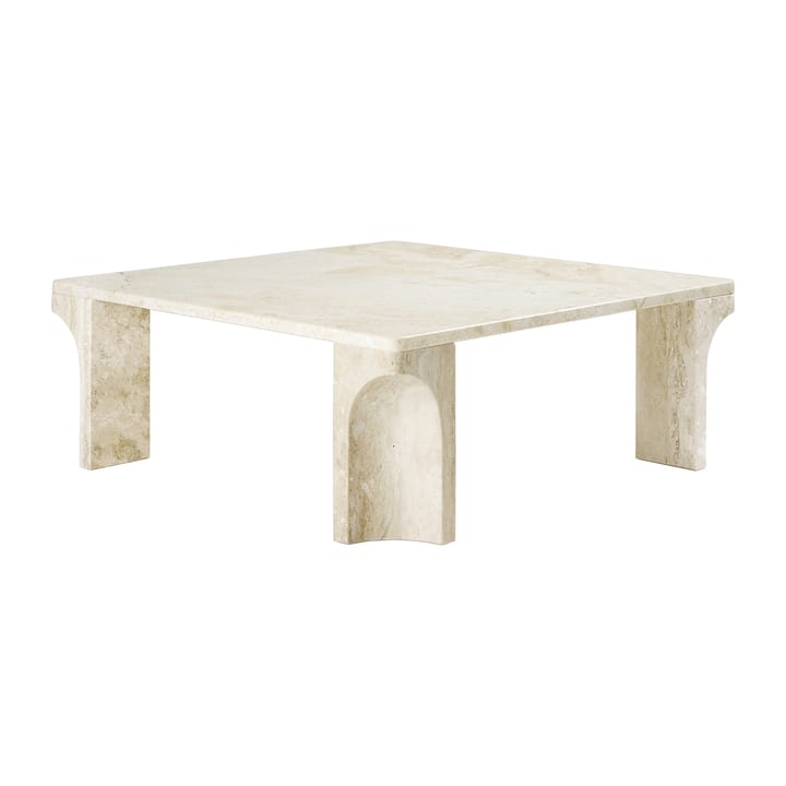 Stolik kawowy Doric 80x80 cm, Neutral white-travertine GUBI