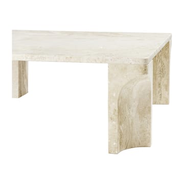 Stolik kawowy Doric 80x80 cm - Neutral white-travertine - GUBI