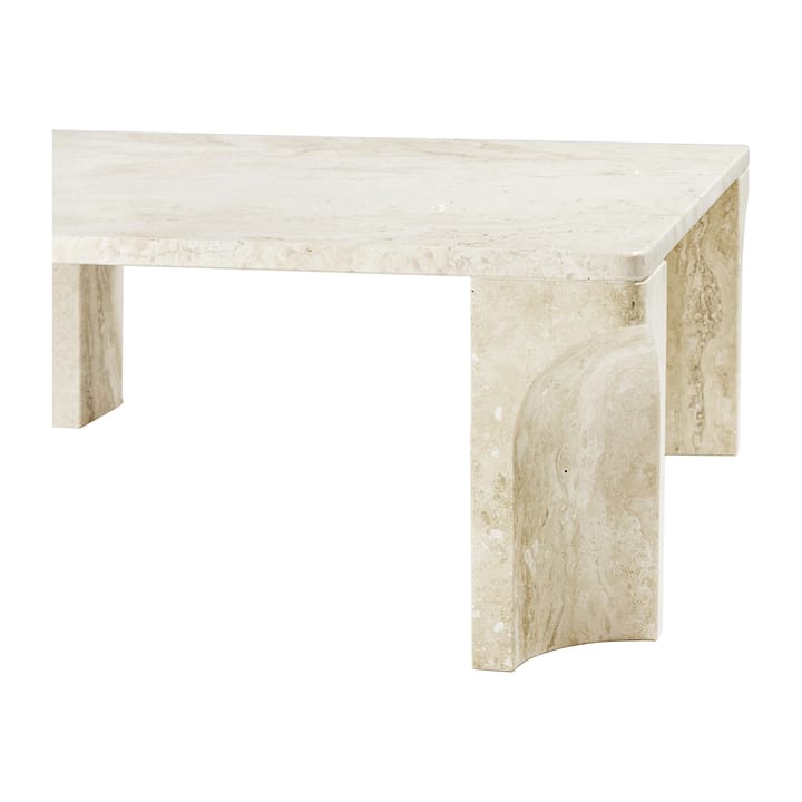 Stolik kawowy Doric 80x80 cm - Neutral white-travertine - GUBI