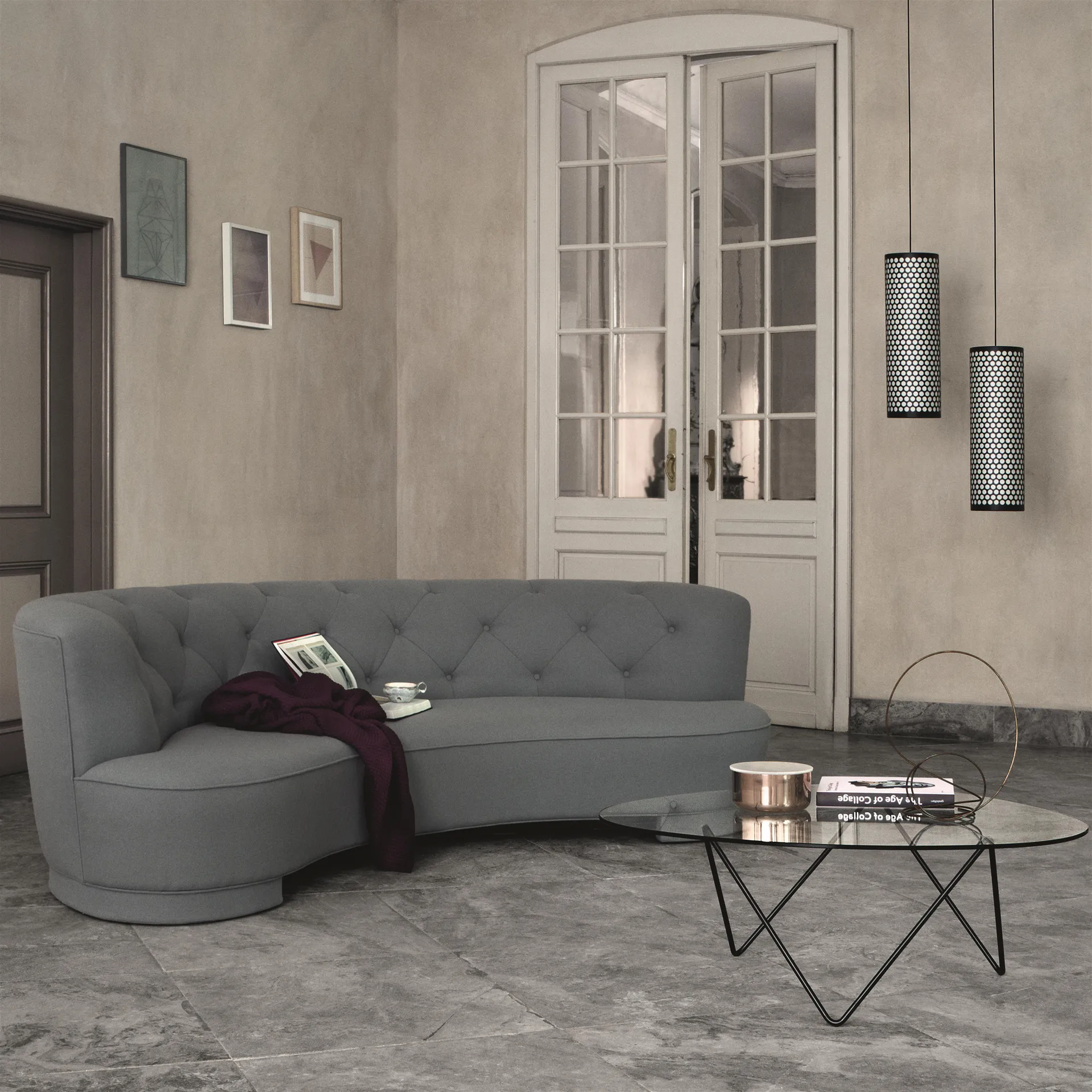 Stolik kawowy Pedrera, czarne nogi GUBI