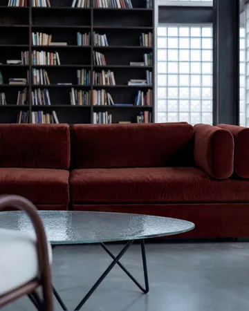 Stolik kawowy Pedrera - Czarny półmat-przezroczyste szkło strukturalne - GUBI