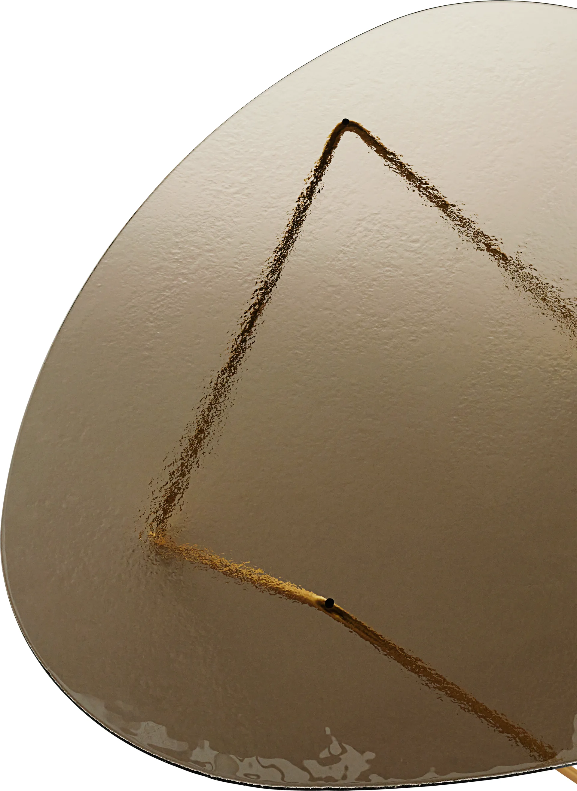 Stolik kawowy Pedrera, Półmatowy mosiądz–szkło strukturalne brązowe GUBI