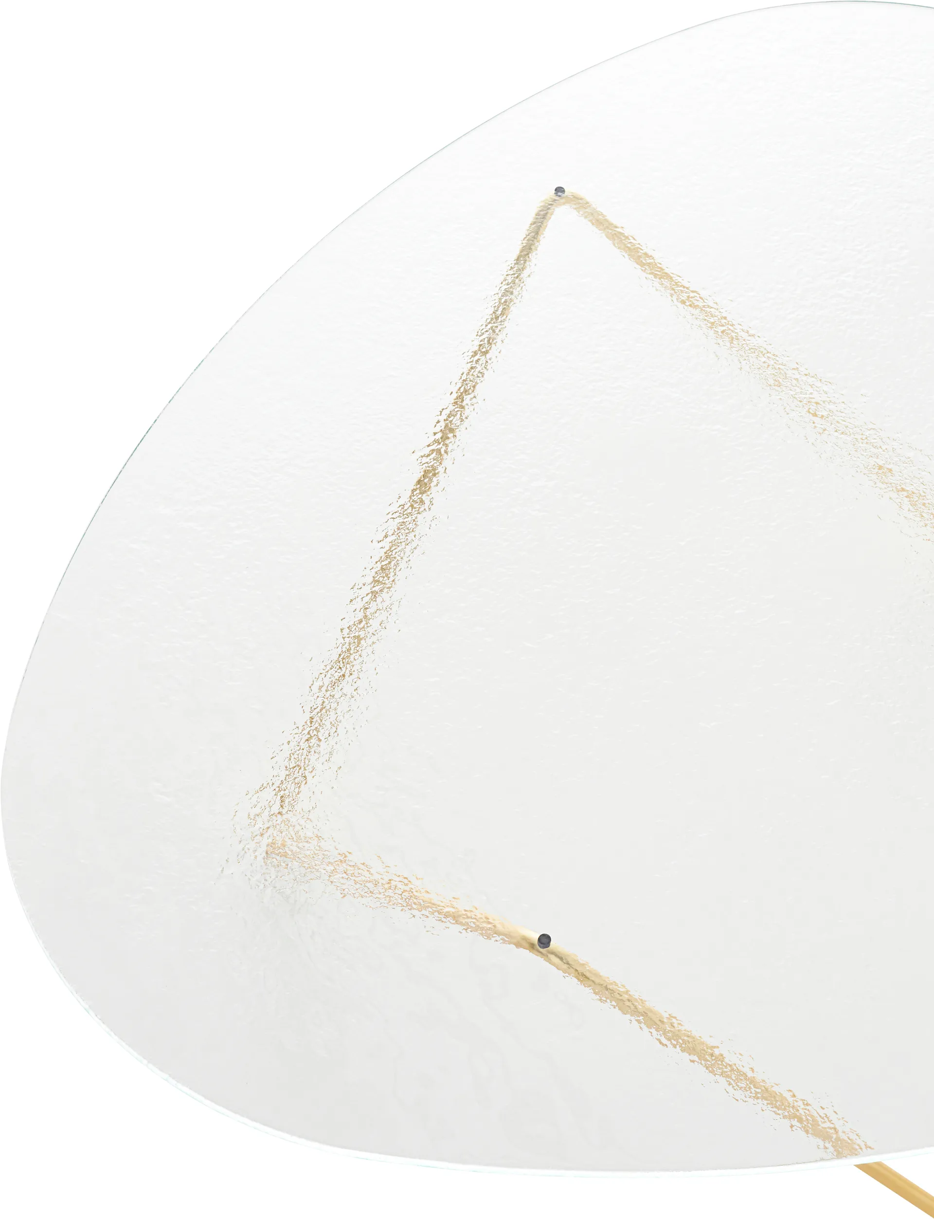 Stolik kawowy Pedrera, Półmatowy mosiądz–szkło strukturalne transparentne GUBI