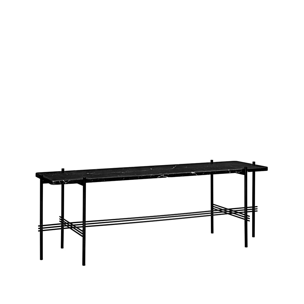GUBI TS Console 1 stolik konsoli marmur czarny, czarnylackat stativ