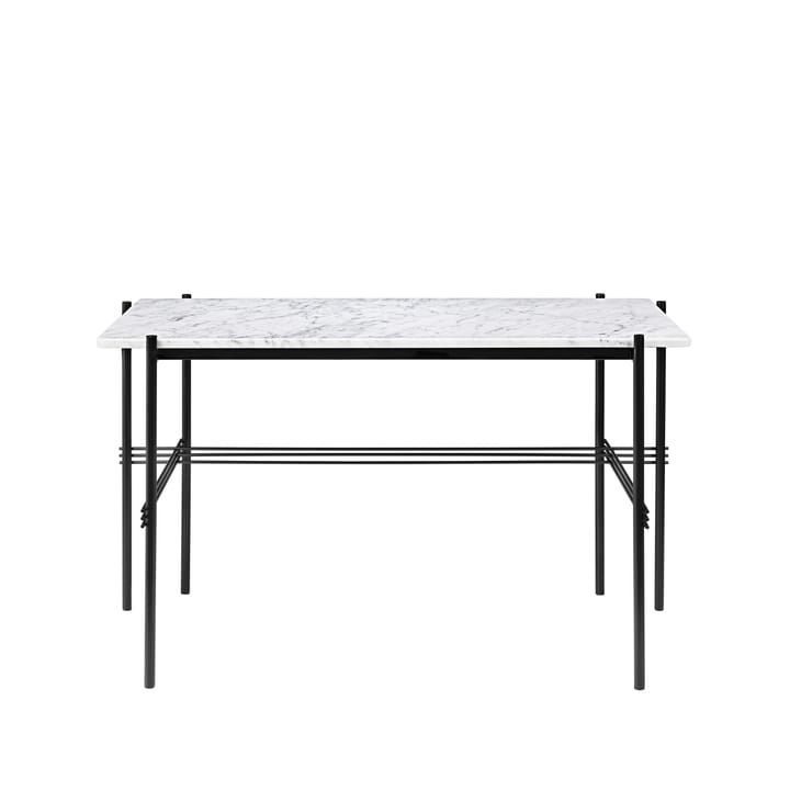 TS Desk biurko - marble white, stal lakierowana na czarno - GUBI