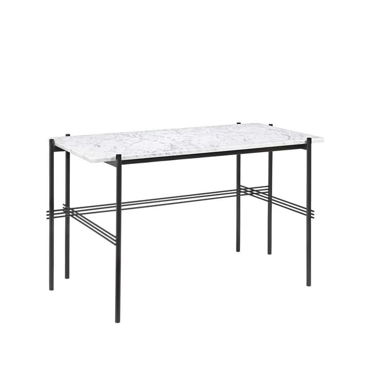 TS Desk biurko, marble white, stal lakierowana na czarno GUBI
