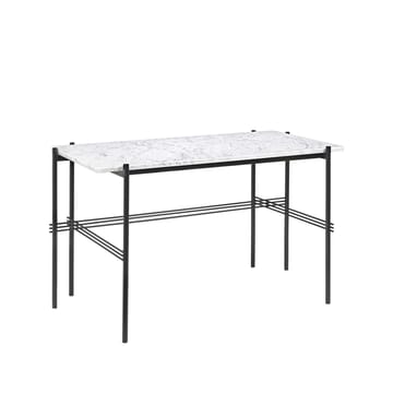 TS Desk biurko - marble white, stal lakierowana na czarno - GUBI