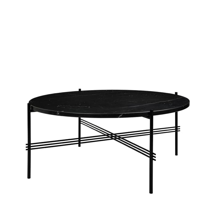TS Round stolik boczny - black marquina marble, ø80, czarny stojak - GUBI
