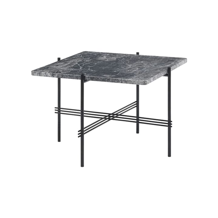 TS Square stolik kawowy - grey emperador marble, 55x55 cm, czarny stojak - GUBI
