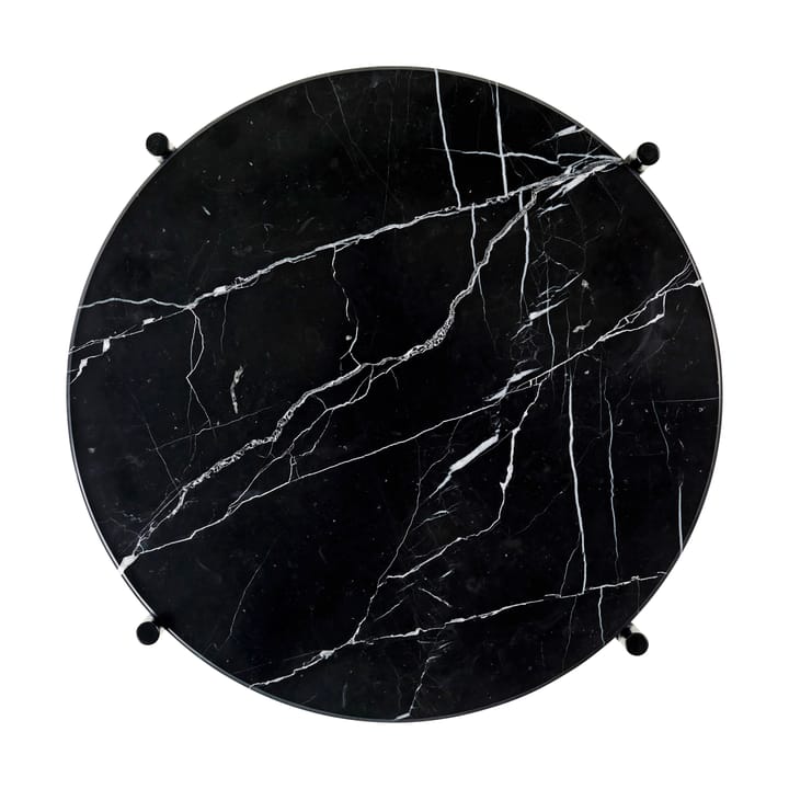 TS stolik boczny polerowanyt stal Ø40 - Black marquina marble - GUBI