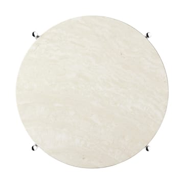 TS stolik boczny polerowanyt stal Ø40 - Neutral white travertine - GUBI