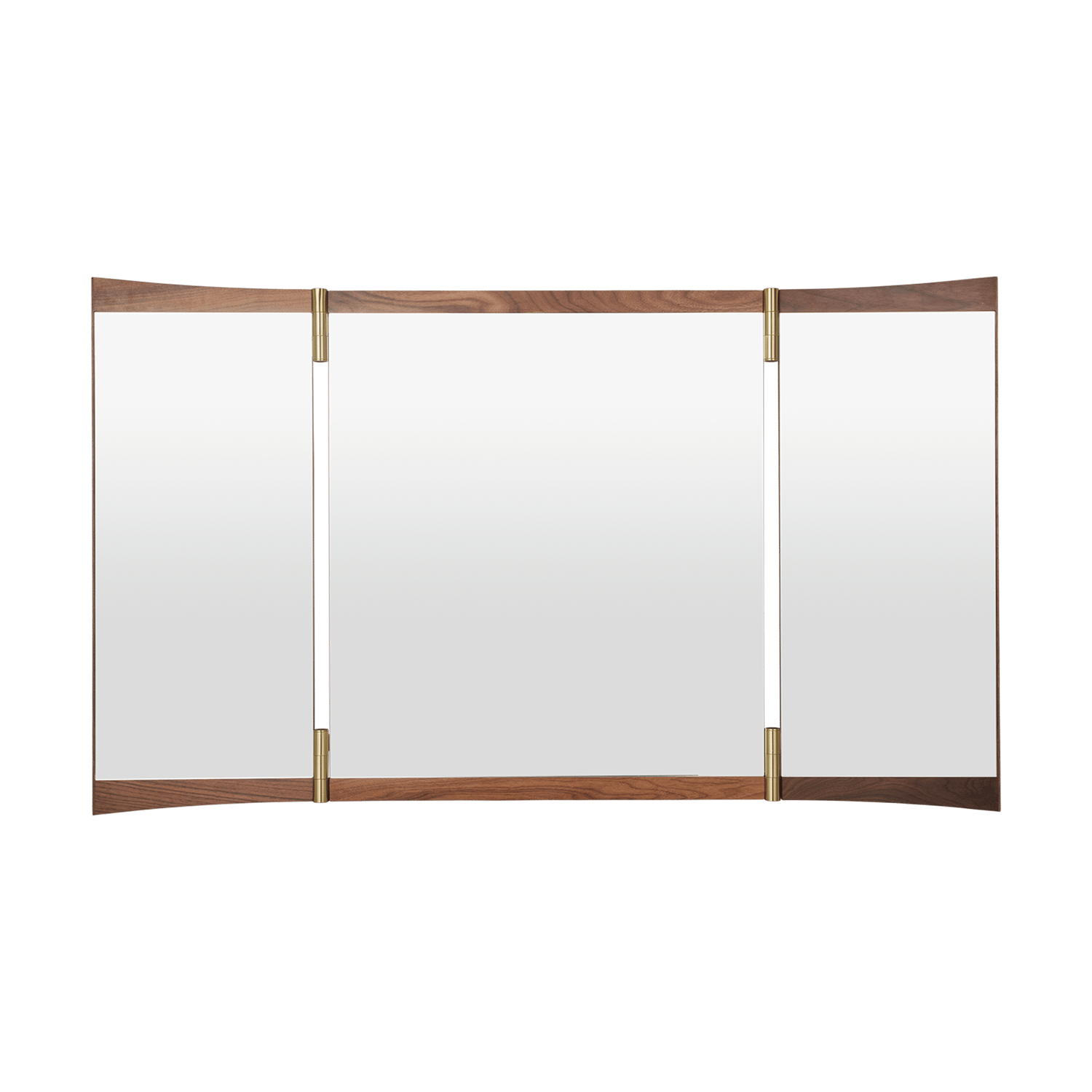 GUBI Vanity Lustro 3 Orzech-mosiądz | Skandynawski Design | Lustra ścienne | Brązowy