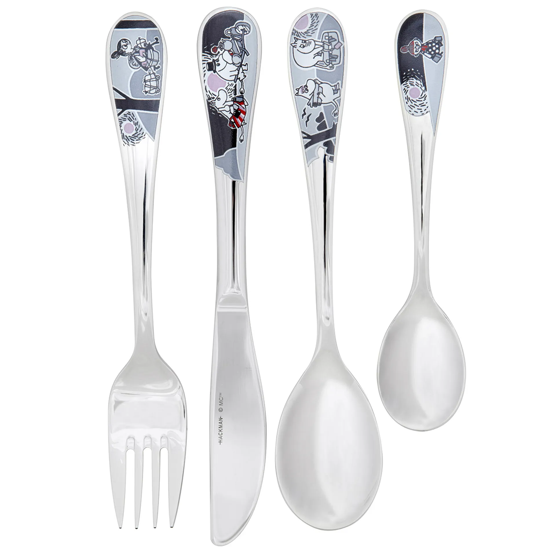 Sztućce dla dzieci Muminki zestaw 4 szt., Muminki na wyprawie Hackman