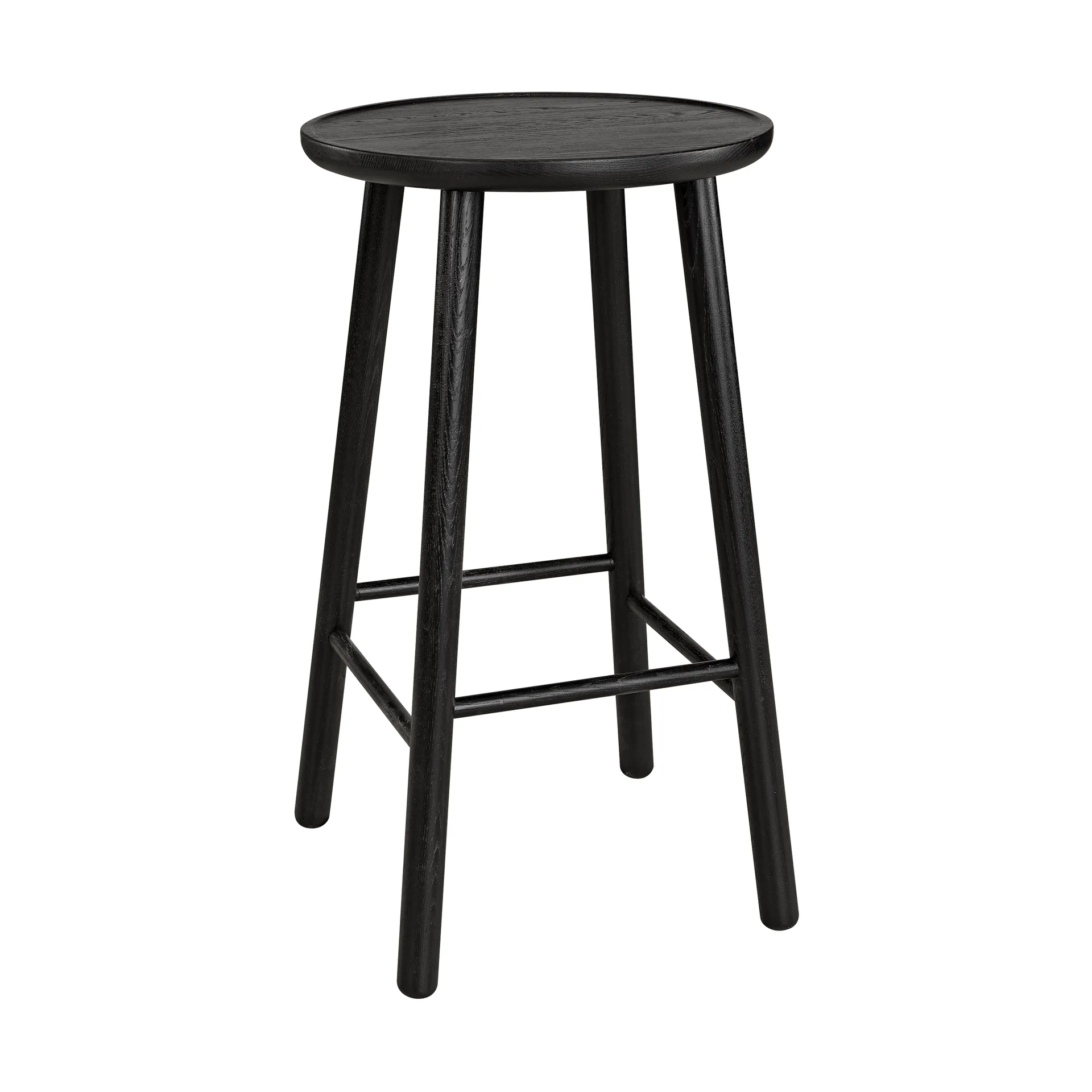 Taboret barowy okrągły ZigZag 63 cm, Czarna bejca Hans K