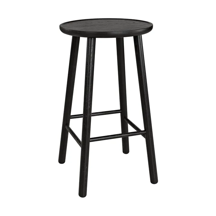 Taboret barowy okrągły ZigZag 63 cm - Czarna bejca - Hans K