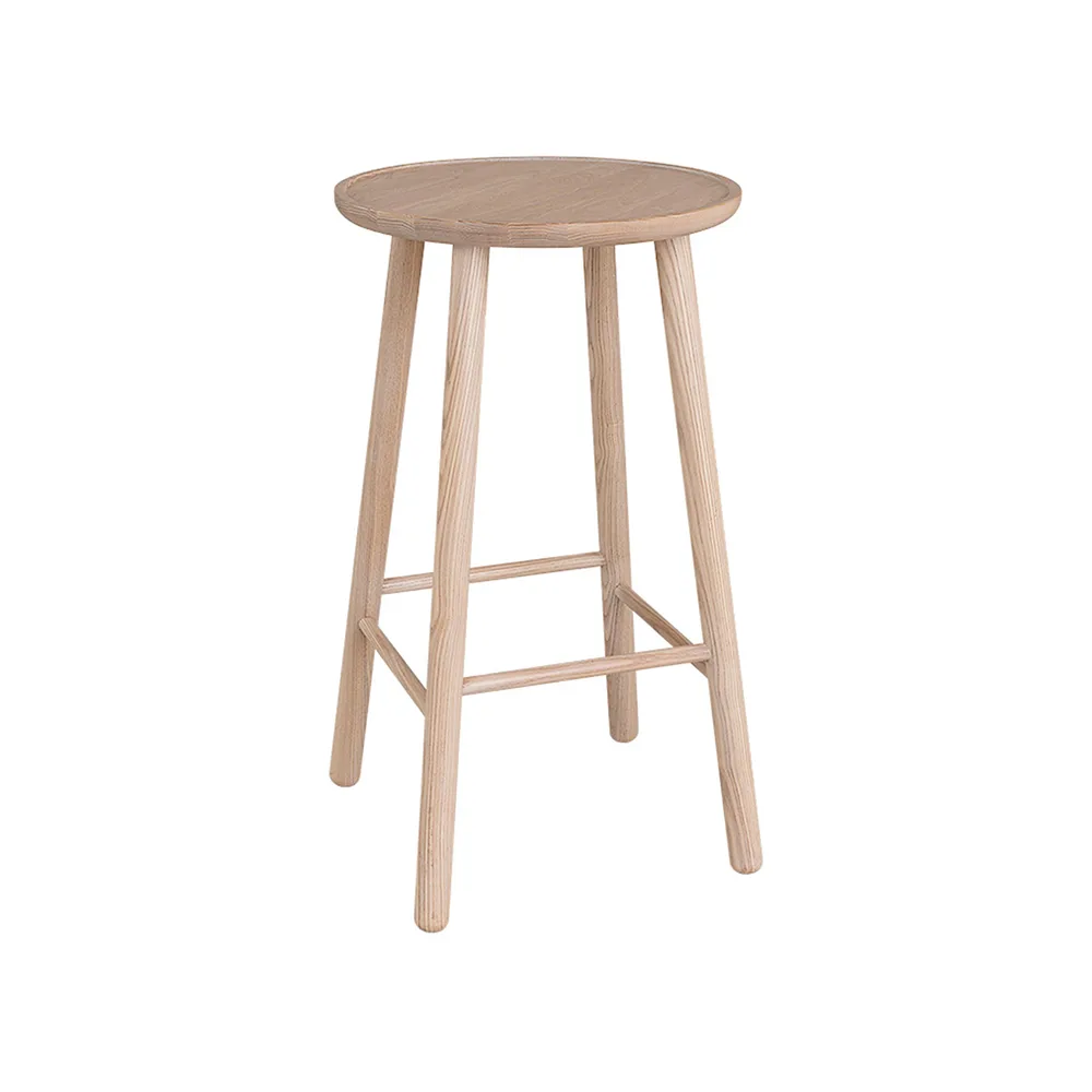 Taboret barowy okrągły ZigZag 63 cm, jesion, jasny Hans K