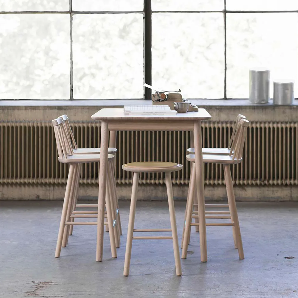 Taboret barowy okrągły ZigZag 63 cm, jesion, jasny Hans K