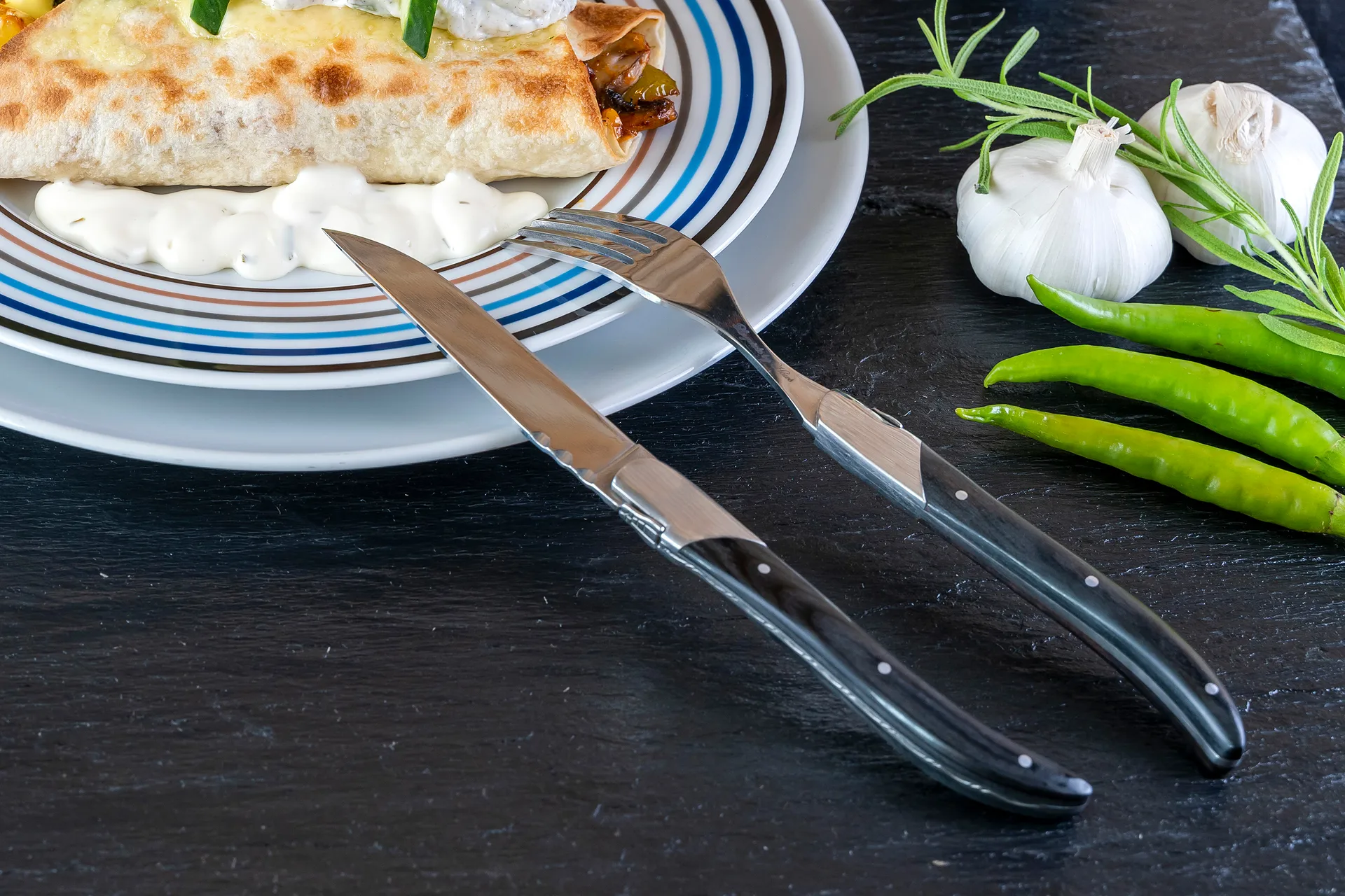 Nóż do steków Laguiole By Hâws, 6-pak, Black Wood Hâws