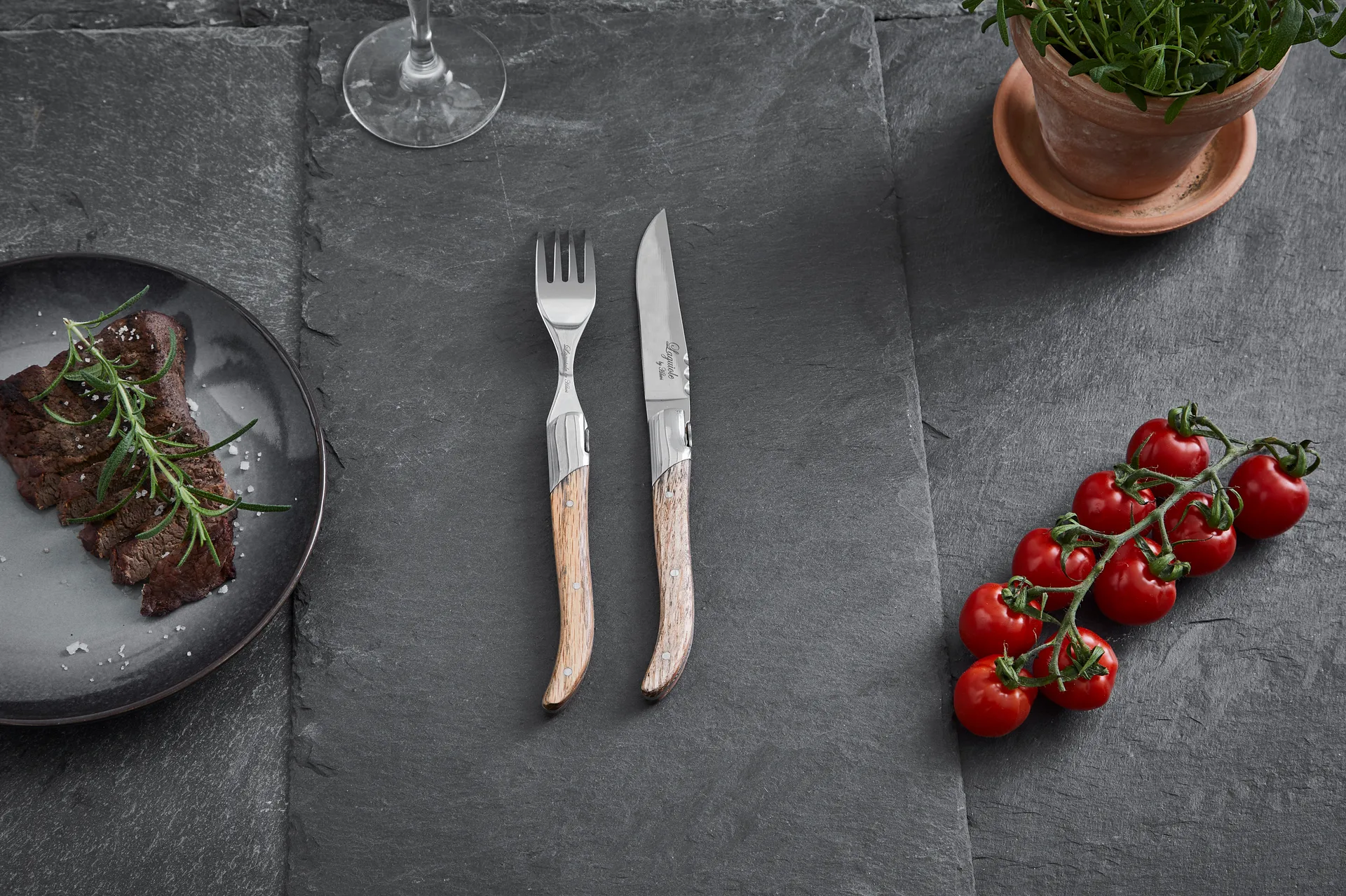 Nóż do steków Laguiole By Hâws, 6-pak, Dąb Hâws